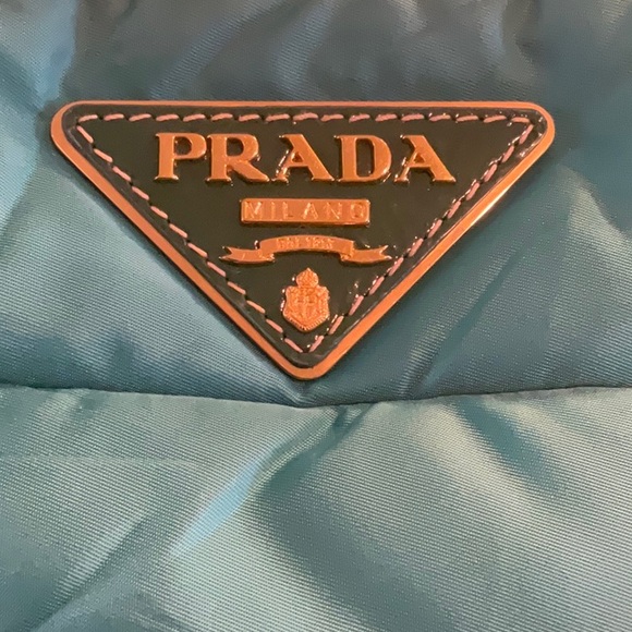 PRADA Quilted Handbag Turquoise Two-Way - Picture 9 of 15